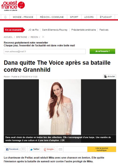 Dana quitte the voice